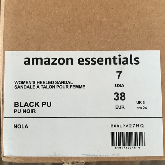 Amazon Essentials Women’s Heeled Sandal. Black. Size 7 - Picture 8 of 8